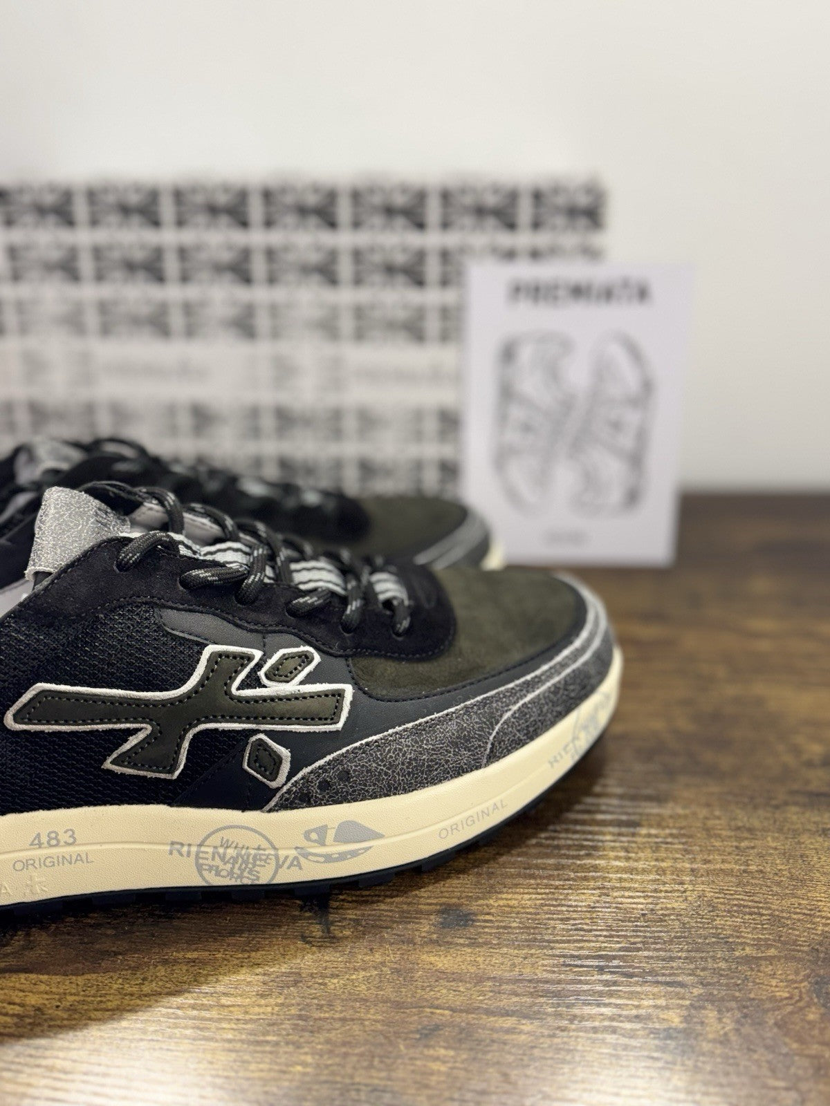 Premiata Nous    Sneaker Pelle Nera E Verde   Casual Premiata Uomo 45