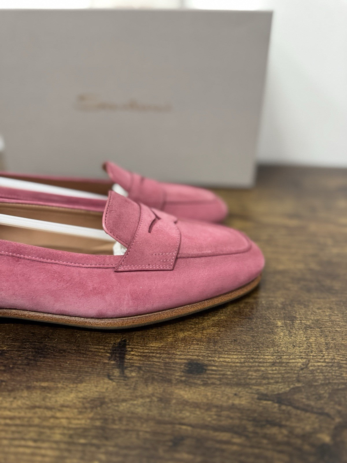 Santoni Mocassino Pelle Suede Rosa  Casual Luxury Santoni Scarpa Donna 39