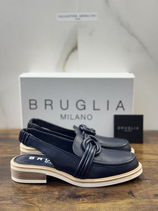 Bruglia Milano Slingback Blu    Pelle  Top Quality Scarpe Donna 38