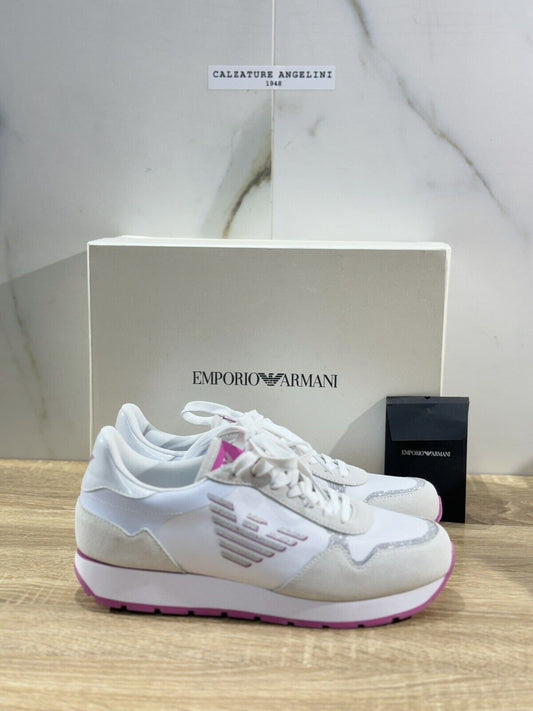 Emporio Armani Sneaker Donna White Pelle  Casual Extra Light Sneaker 38