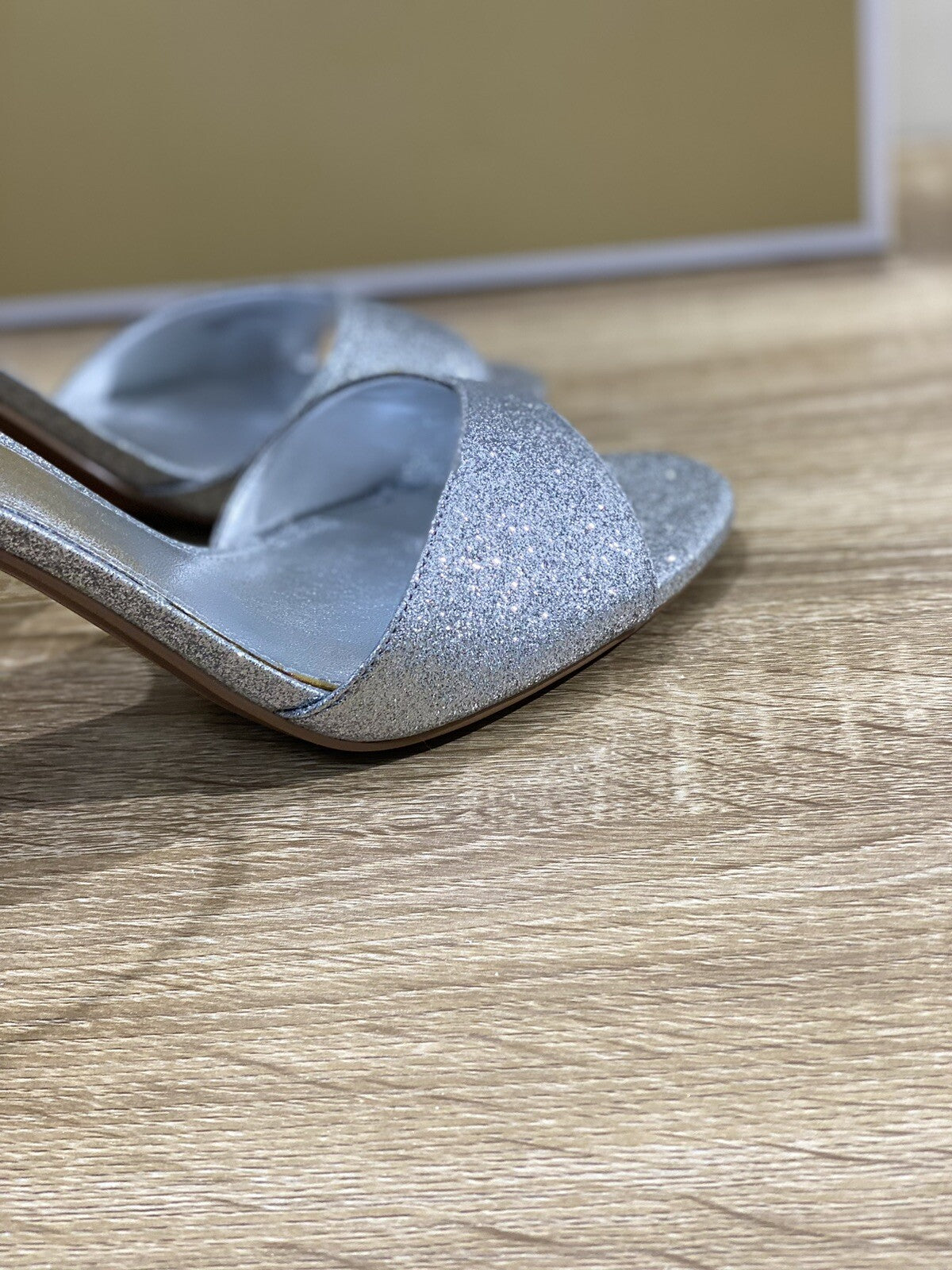 Michael Kors sandalo donna malinda silver glitter tacco luxury 39.5