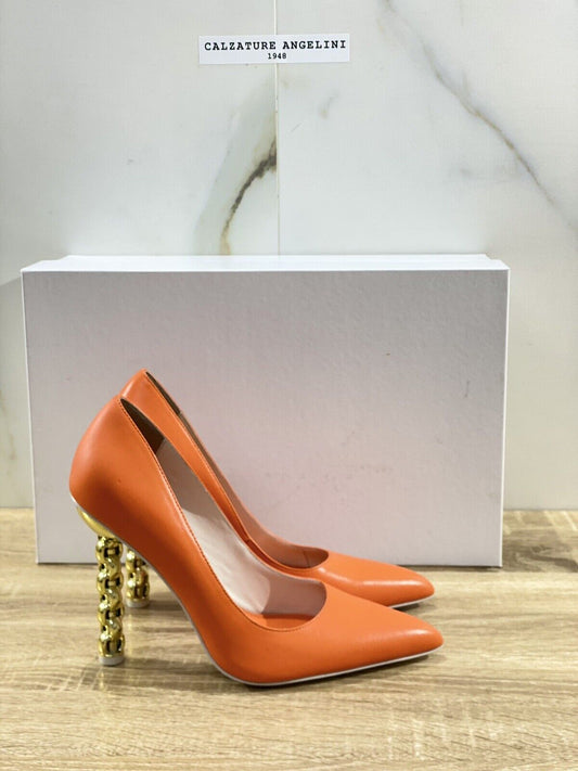 Kat Maconie Decollete Donna Lydia In Pelle Orange Gold Heel  Kat Maconie 37