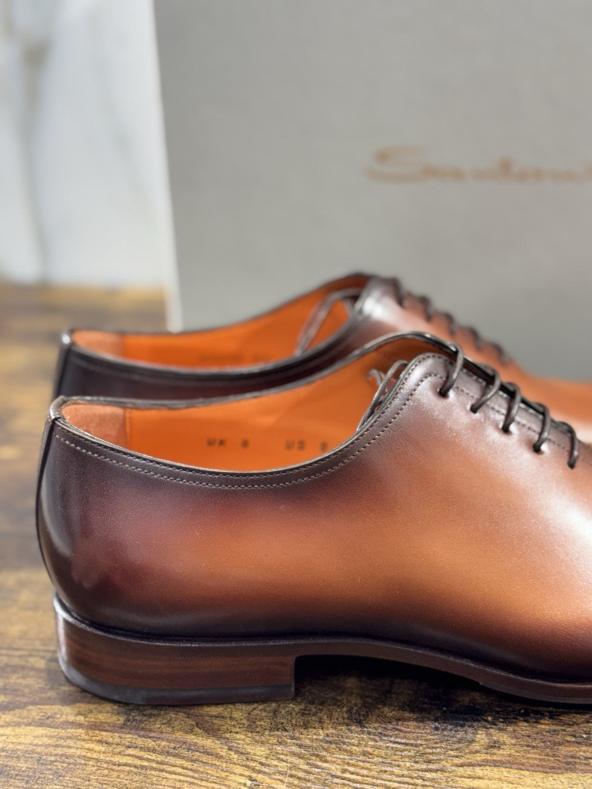 Santoni Stringata 5 Fori Limited Custom Made Andrea Santoni  Pelle Cuoio 42