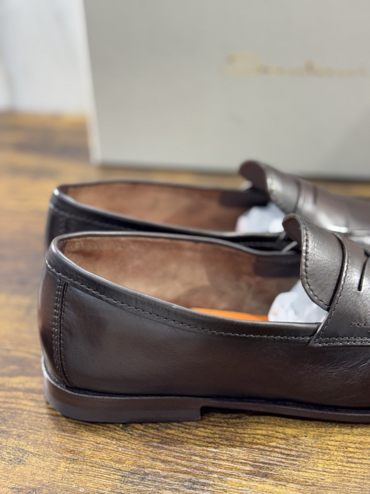 Santoni Mocassino Goodyear Flex Pelle Marrone Luxury Santoni Scarpa Uomo 41
