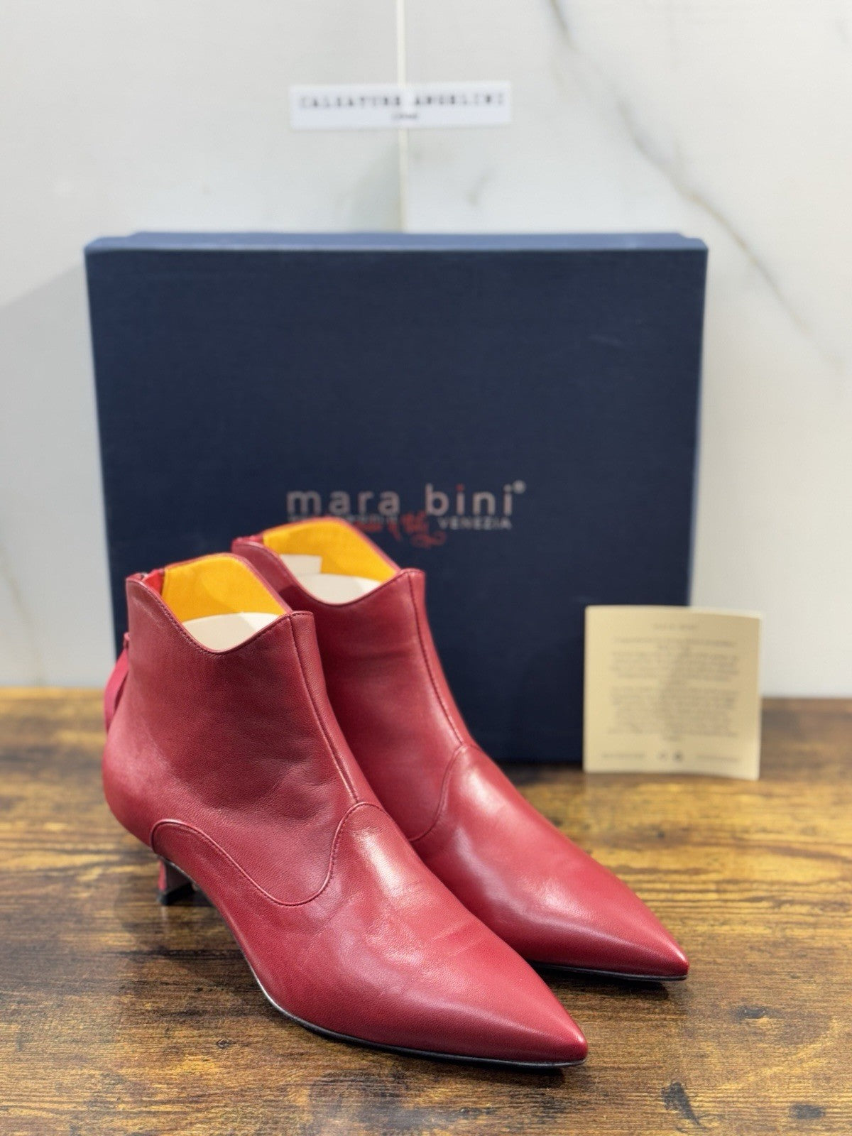 Mara Bini Stivaletto Donna Lavorazione A Sacchetto  Con Tacco Pelle Rosso 41