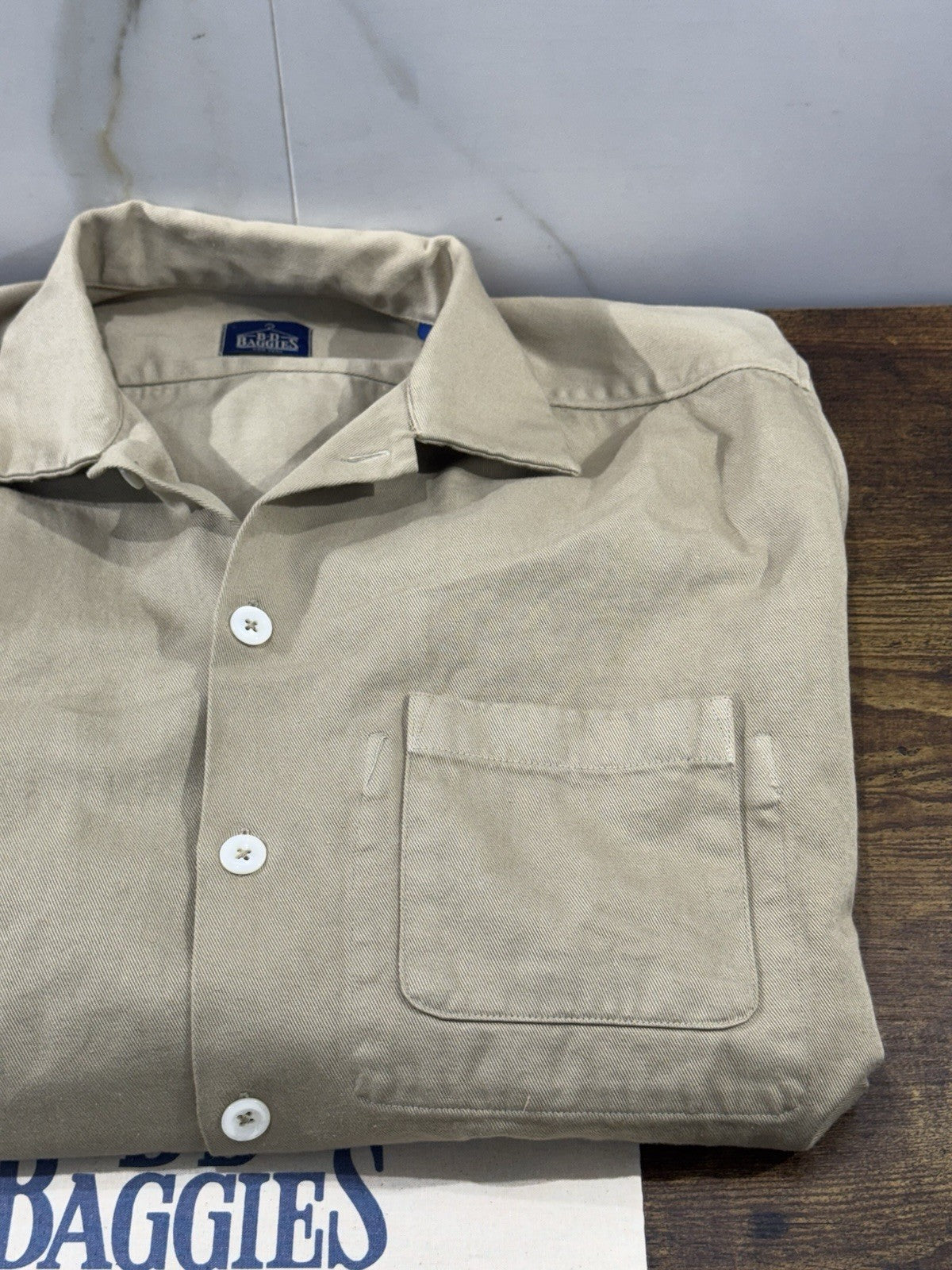 B.D BAGGIES CAMICIA MURRAY   TASCHE  BEIGE AMERICAN ICON UOMO XL