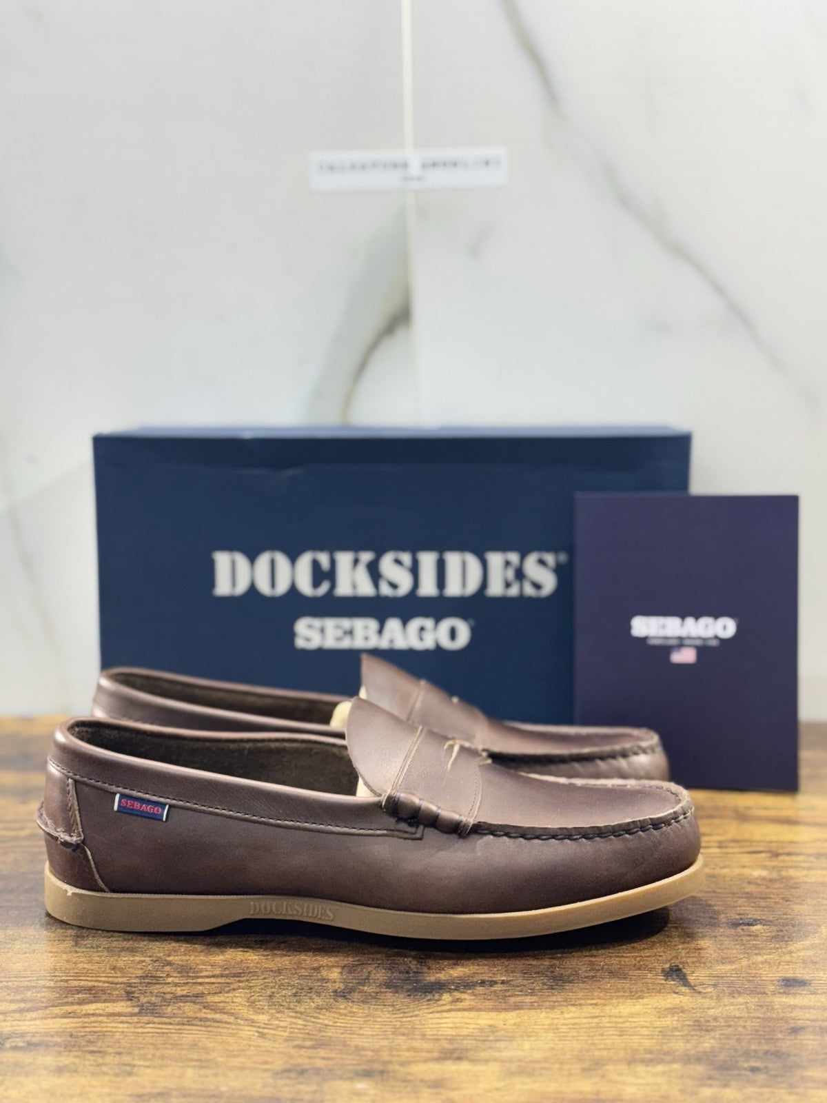 Sebago Dolphin Waxed Mocassino Pelle Marrone  Icon Sebago Uomo 41