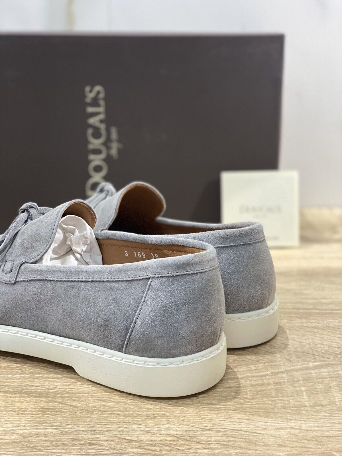 Doucal’s Mocassino Uomo Wash Suede Grey Ultra Flexible Luxury Men  39