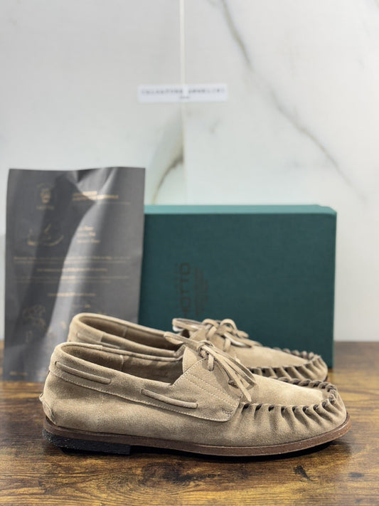 Alexander Hotto scarpa uomo suede Beige  luxury handmade men sartorial Shoes 41