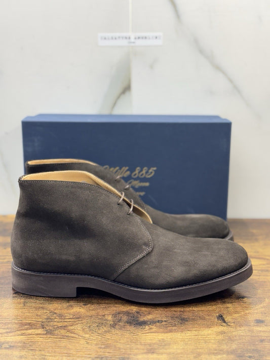 Mille 885 Polacchino    Suede T Moro   Fatto A Mano In Italia Uomo 45