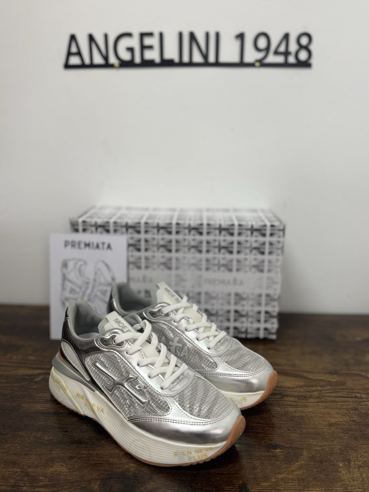 Premiata Moerun  Sneaker Pelle Argento    Casual Premiata Scarpa Donna 39