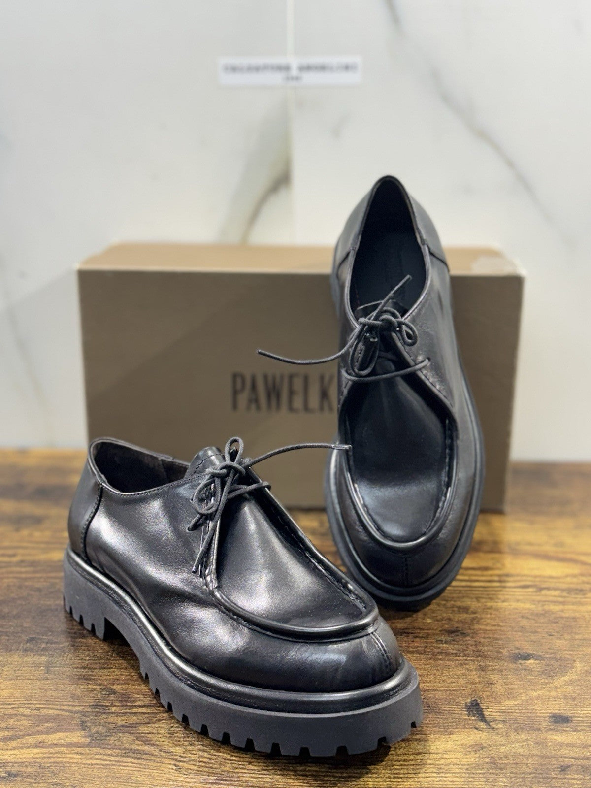 Pawelk’s Derby  Uomo Pelle Nero  Hand Made  In Italy Derby 39