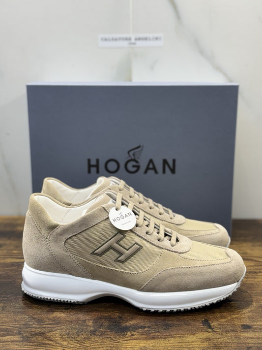 Hogan Interactive Suede Beige Casual Scarpa Hogan Uomo 44