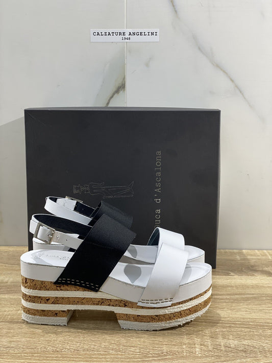 Duca D’ascalona Zoccolo Summer  Vero Sughero Donna Fatto A Mano Pelle White 37