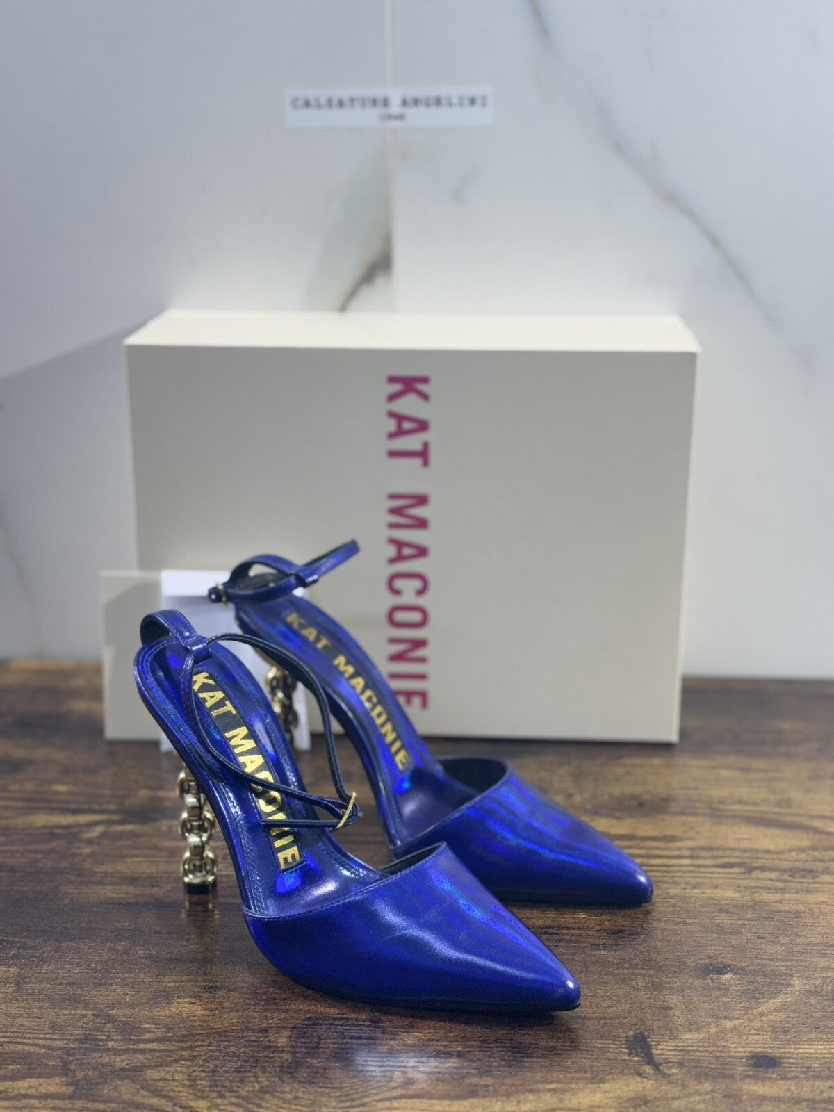 Kat Maconie Sandalo Donna Jojo Tacco Oro Casual Kat Maconie Sandal Pelle Blu 37