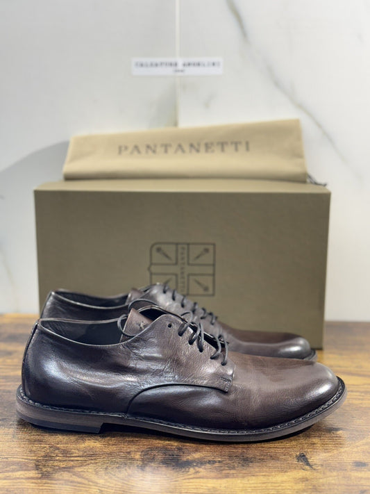 Pantanetti Scarpa   Uomo Derby Pelle   Luxury Handmade Pantanetti Men Shoes 44
