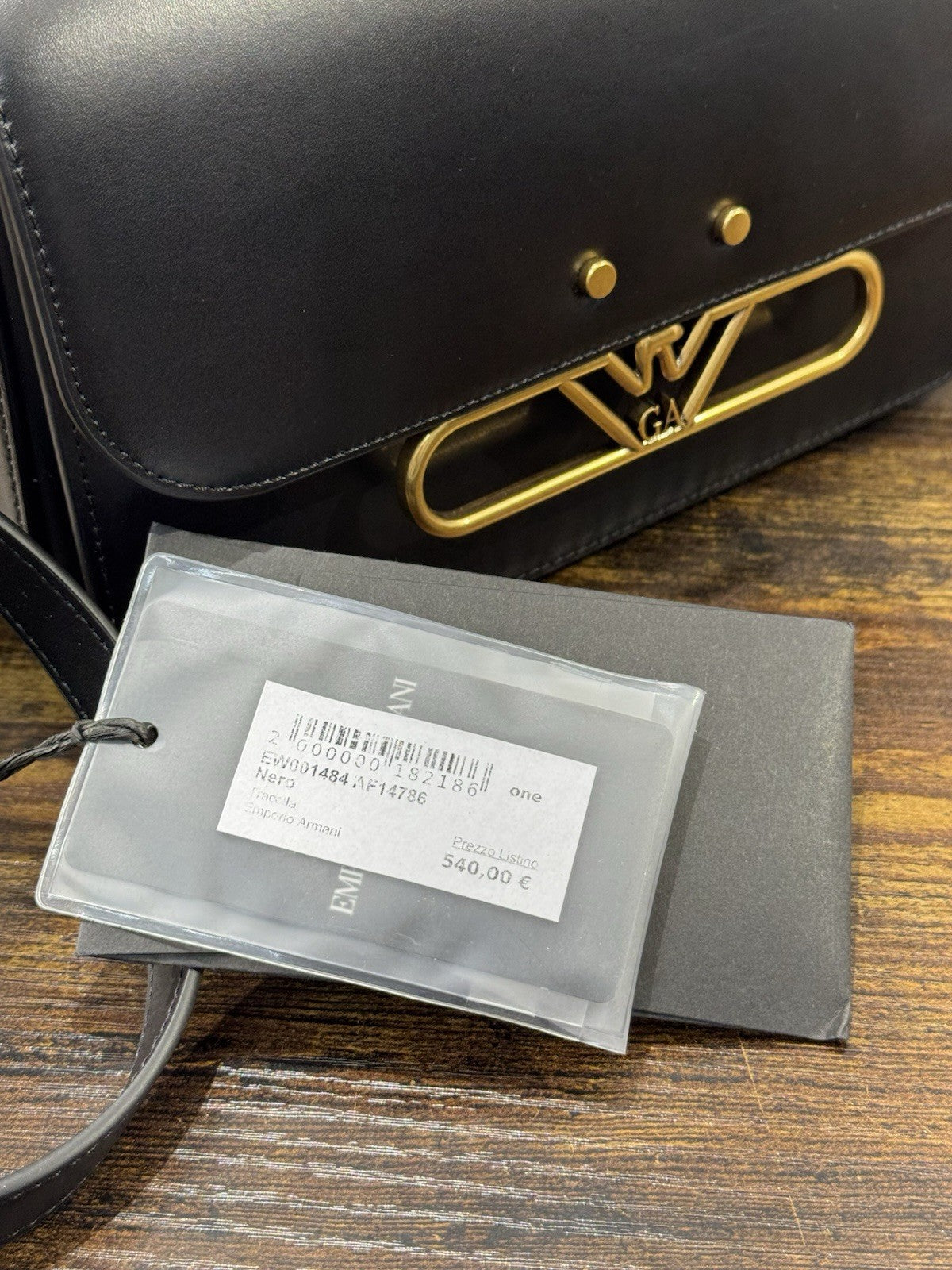 Emporio Armani Borsa 100% Pelle Nero Casual Armani Borsa Donna 