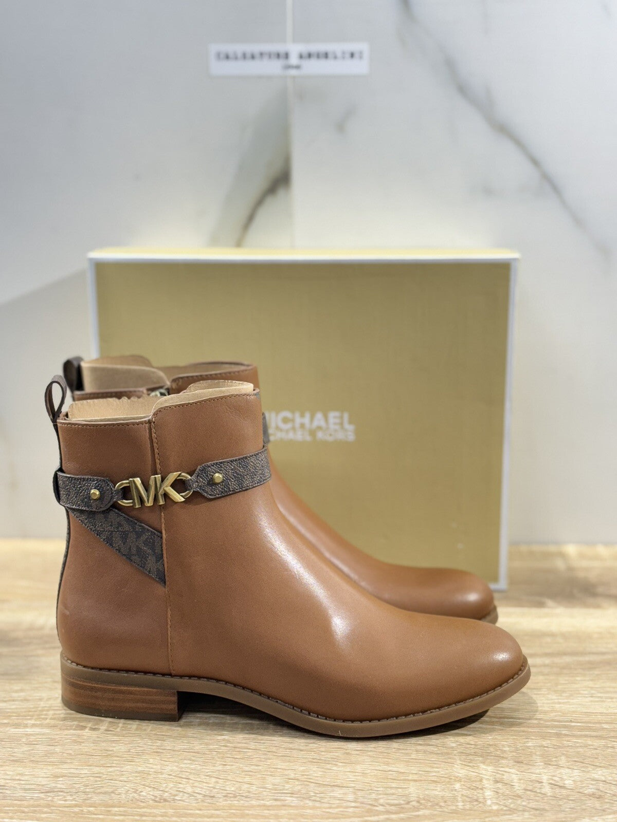 Michael  Kors Farrah Flat  Bootie Cuoio  Chelsea Boot  Extra Light Pelle 39.5
