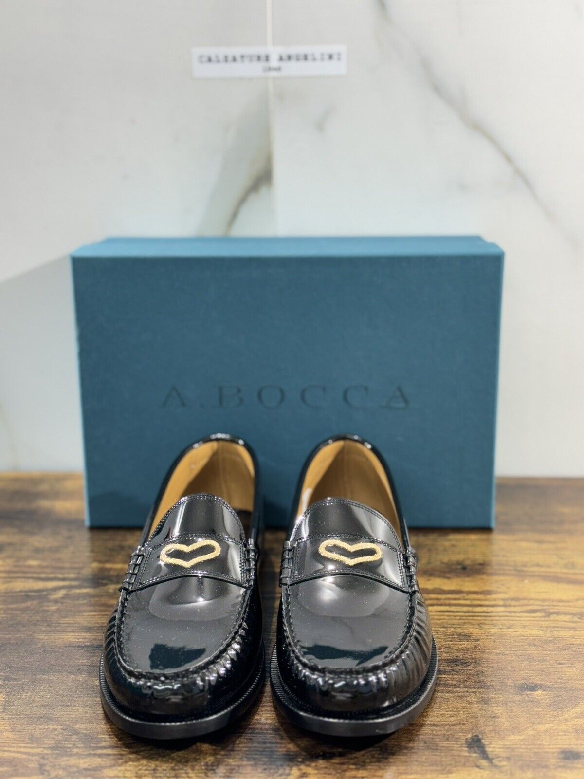 A.Bocca Mocassino  Donna Pelle  Nero    Vernice College  Luxury Handmade 40