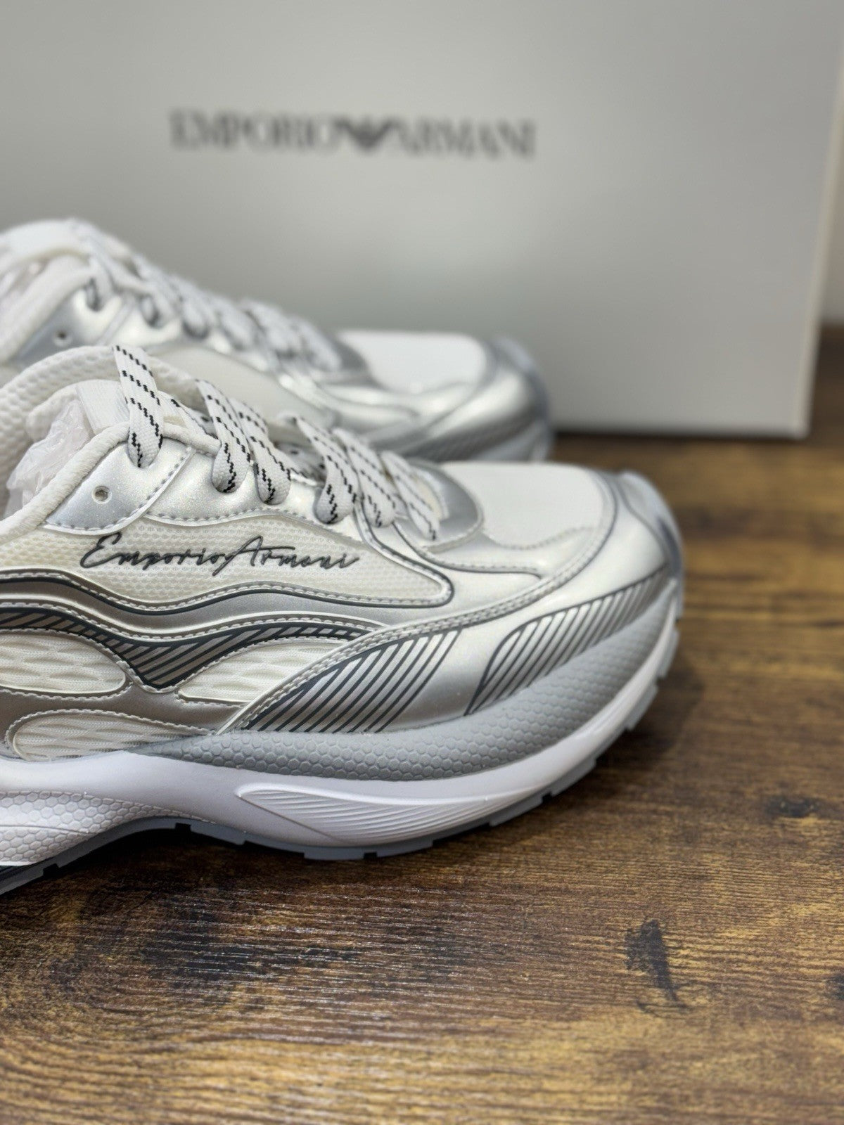 Emporio Armani Sneaker Trainer Silver  Casual Armani Sneaker Donna 36