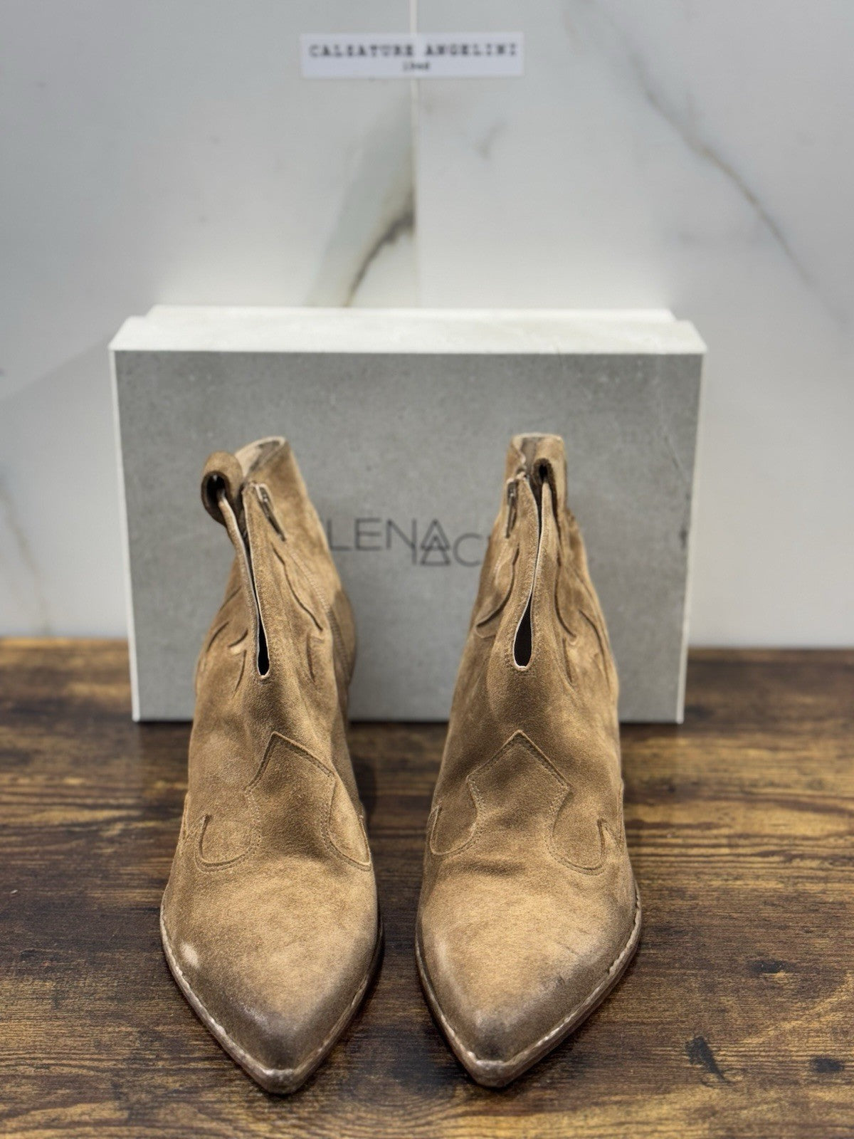 Elena Iachi Texano  Suede Camel Luxury Texan Boot Donna 41