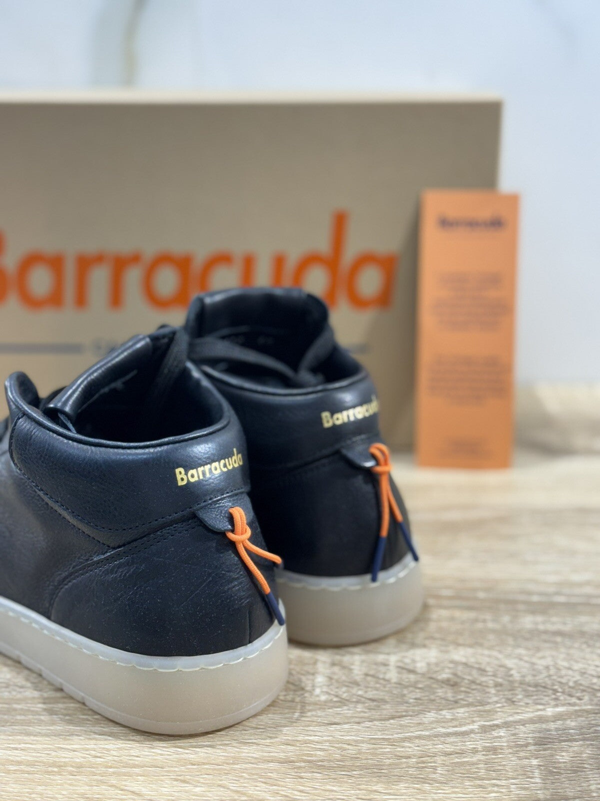 Barracuda Sneaker Uomo Hi Top Super Soft  Vintage Fully Made In Italy Nera 45