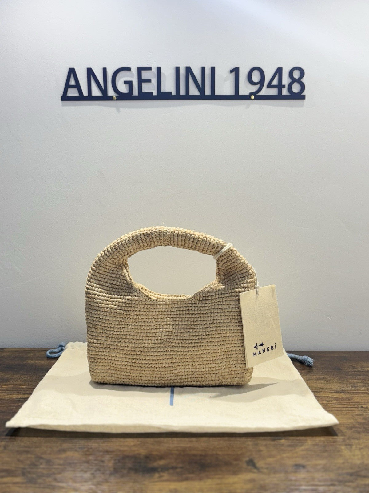 Manebi’ Borsetta Halfmoon Bag In Raffia Beige Casual Bag Manebi’ Donna