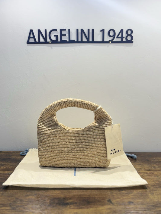 Manebi’ Borsetta Halfmoon Bag In Raffia Beige Casual Bag Manebi’ Donna