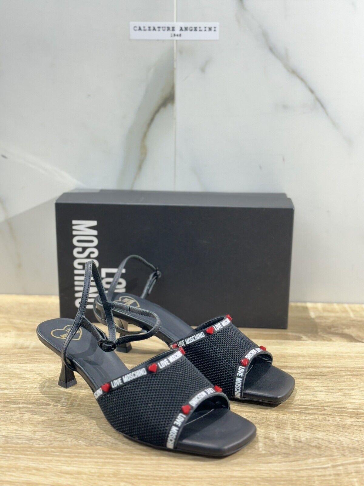 Love Moschino Sandalo  Donna Pelle Rete Nero  Casual Love Moschino Shoes 41