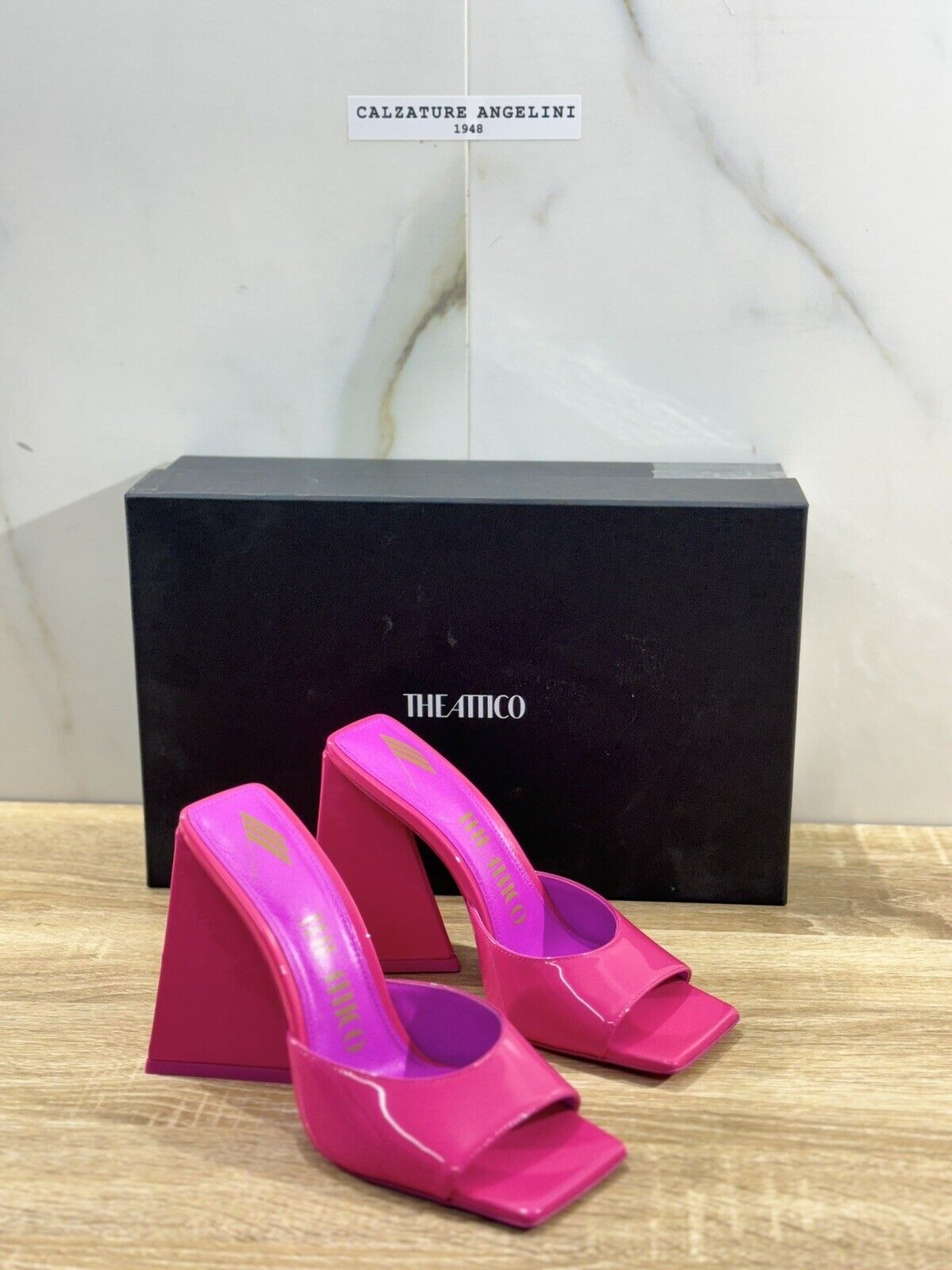 The Attico Devon Mule  115 Mm Fucsia Fluo  Luxury The Attico Sandal 36