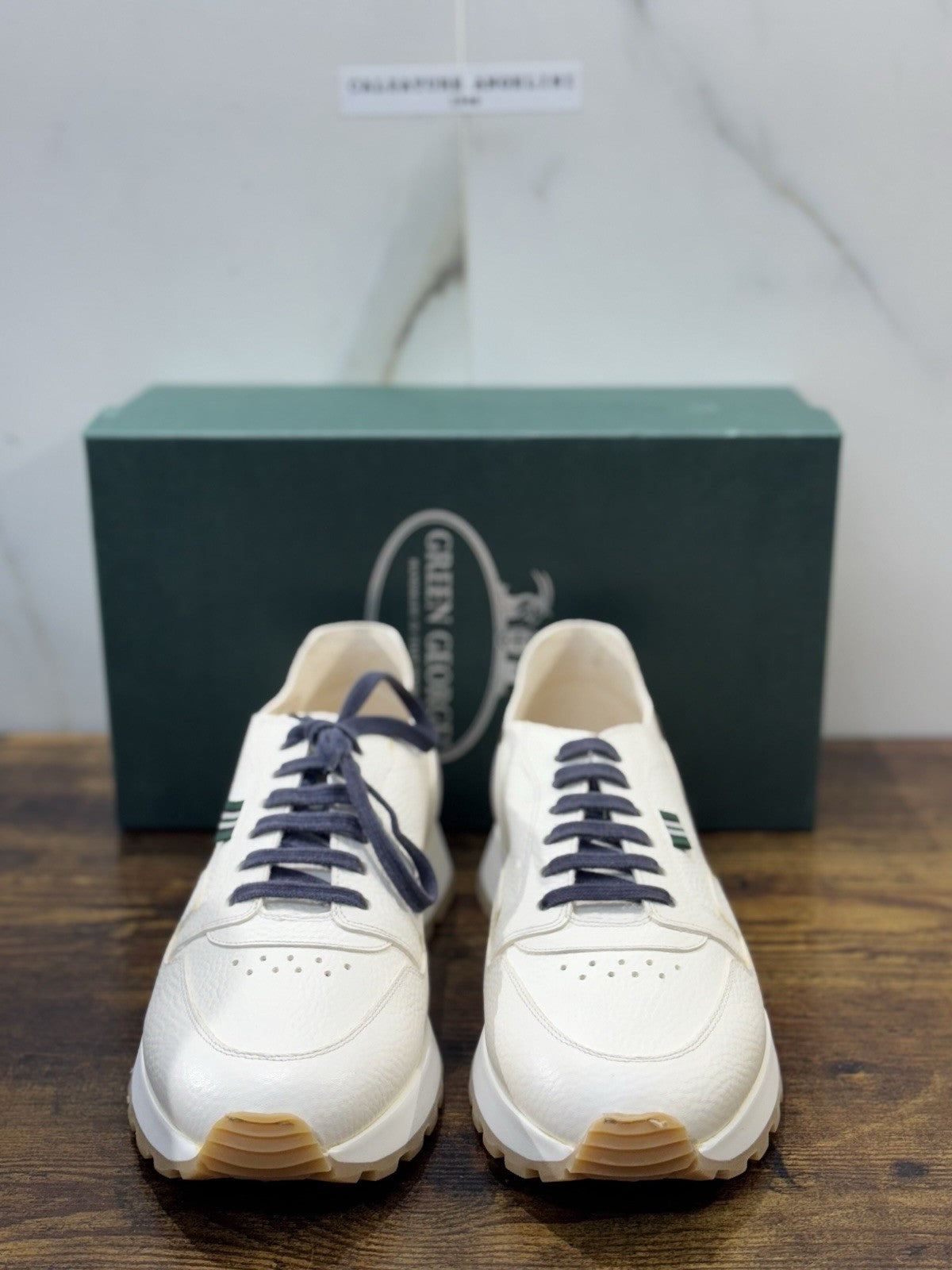 Green George Sneaker Pelle Bianca Uomo Ultra Flexible 42.5
