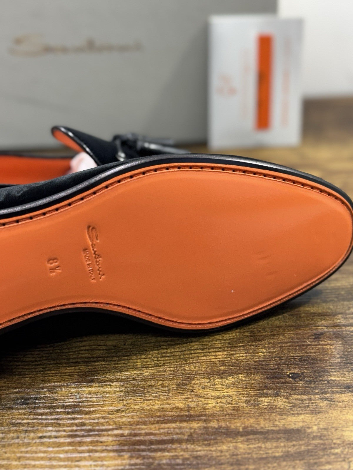 Santoni Mocassino Nappine Velluto Nero Luxury Men Shoes Santoni Uomo 42.5