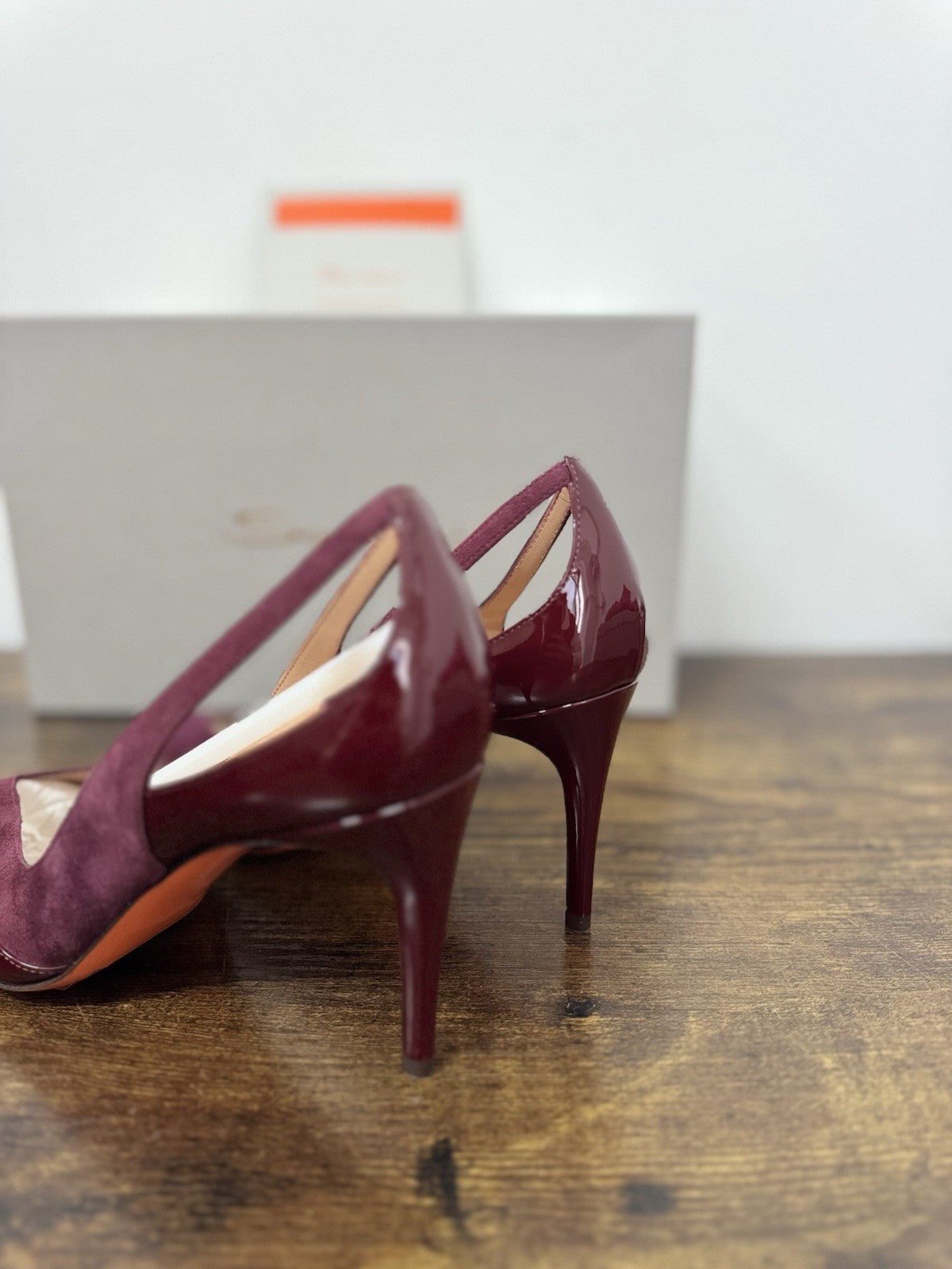 Santoni Décolleté Suede Bordo’  Con Tacco  Scarpa Santoni Donna 38