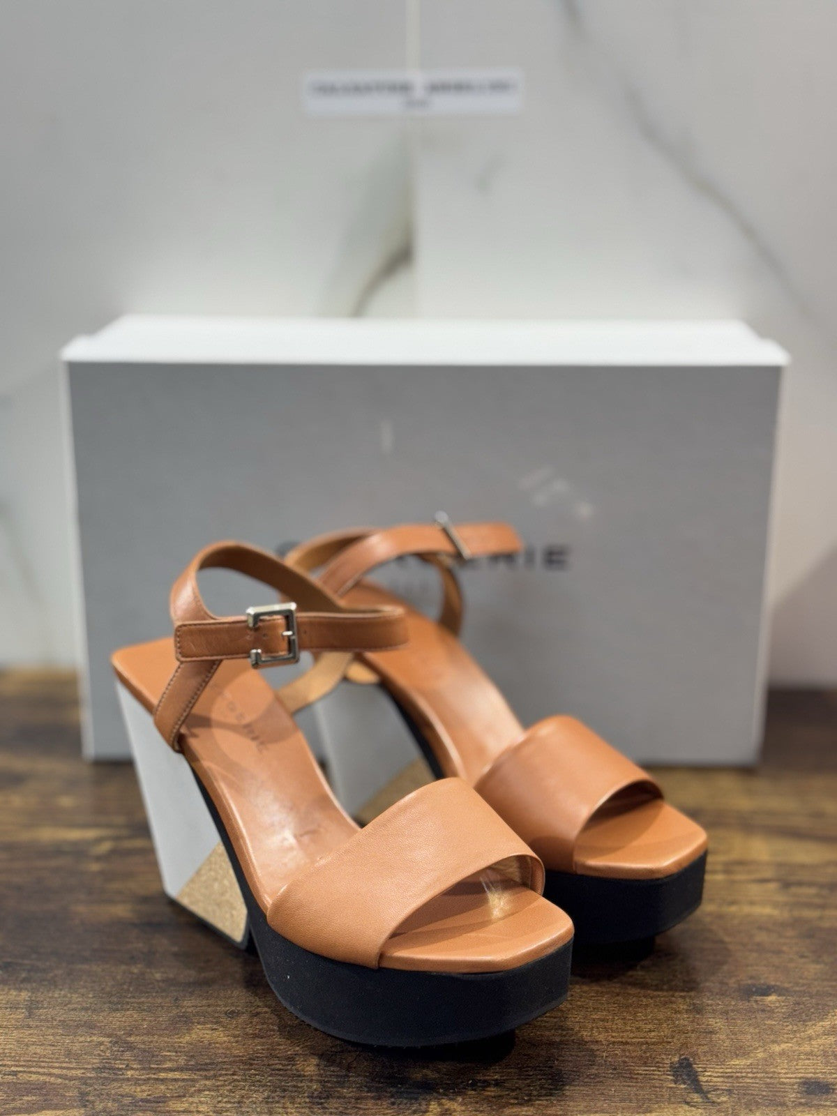 Clergerie Paris Sandalo Zeppa Pearl Pelle Cuoio Casual Donna 36.5
