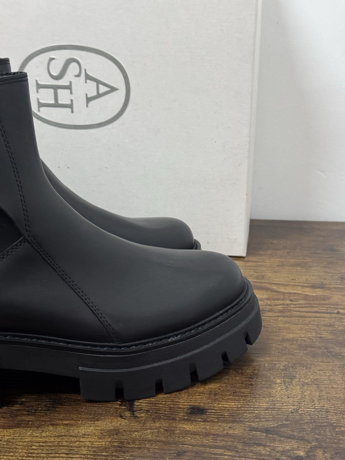 Ash Links Combat Boot Pelle Nero Casual Ash Donna 39