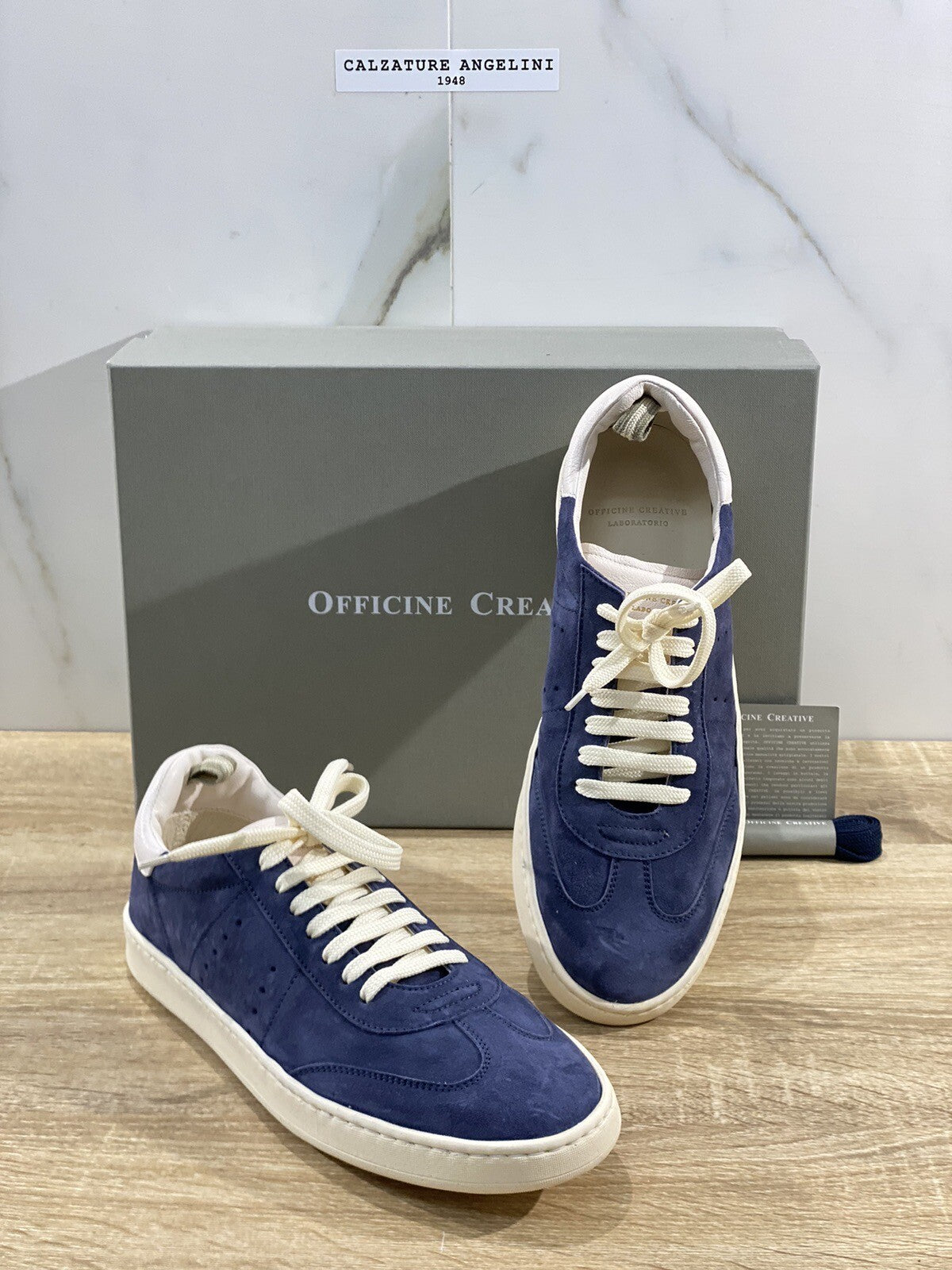 Officine Creative Kombo Sneaker Uomo Suede Blu Luxury Soft Fondo Lattice 41