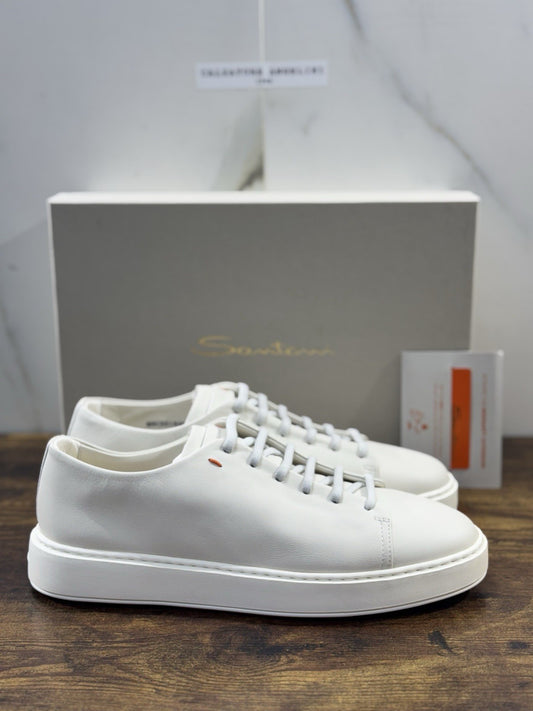 Santoni Sneaker Icon Pelle Bianca Luxury Santoni Scarpe Uomo 42