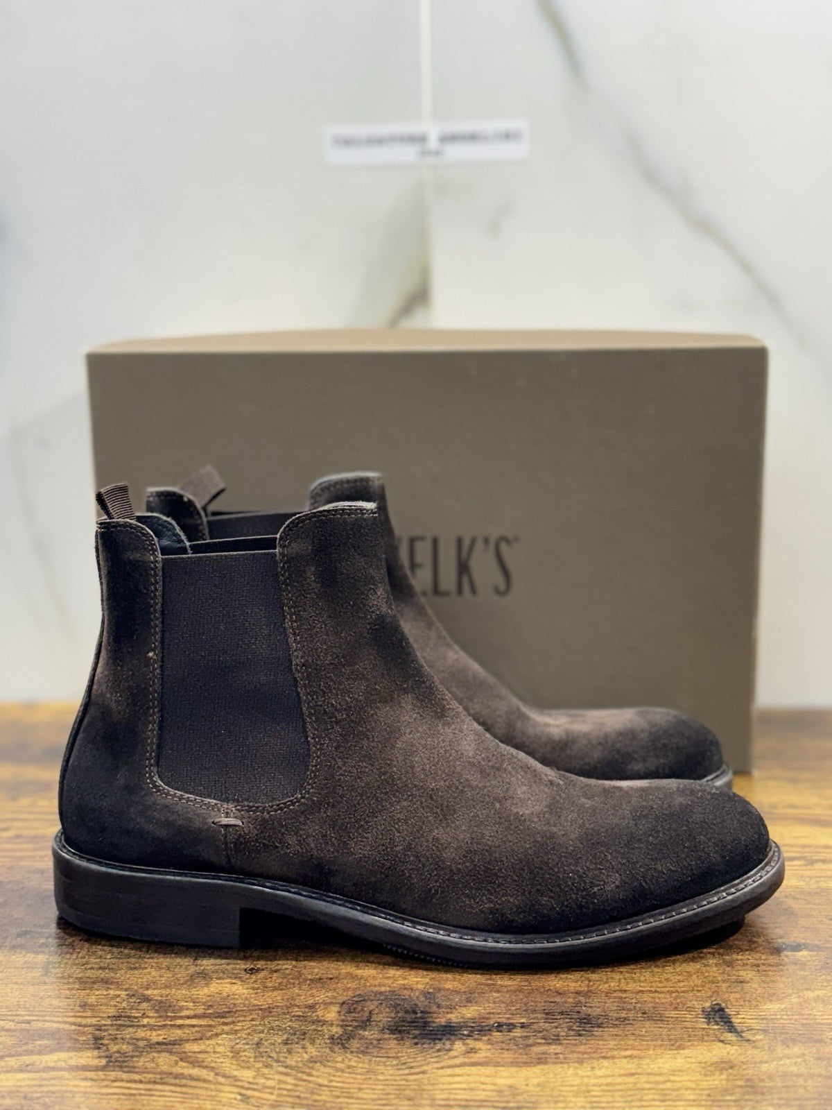 Pawelk’s Chelsea Boot Uomo Suede Testa Moro Made In Italy 41