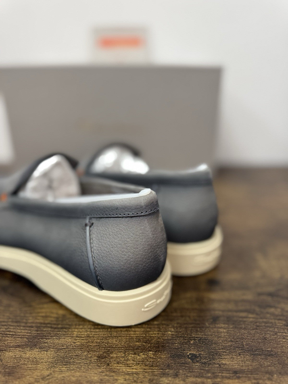 Santoni Mocassino Summer Walk Suede Grey  Casual Santoni Uomo 42.5