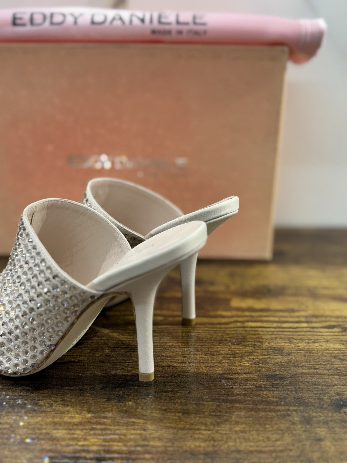 Eddy Daniele Sandalo Nude  Real Swarovski Con Tacco Donna 38