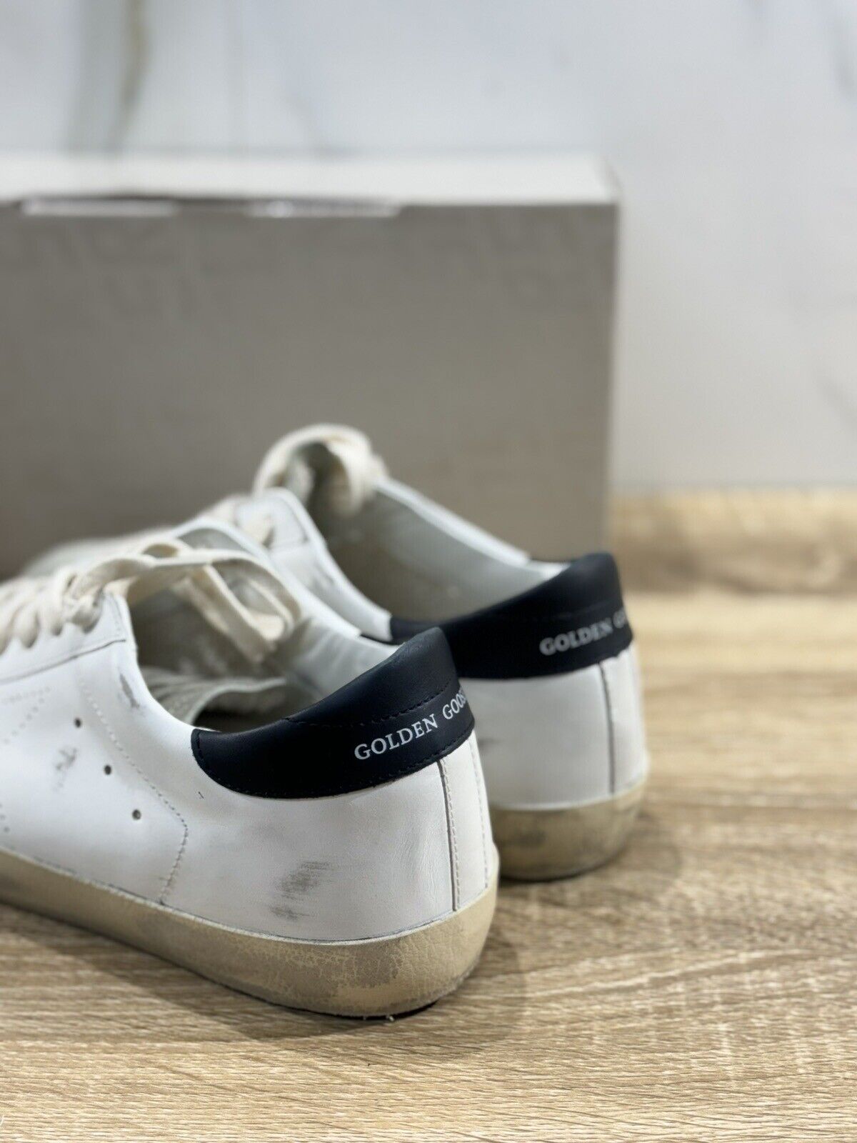 Golden Goose Sneaker Uomo Super Star Bianca Pelle Luxury Men Sneaker 42