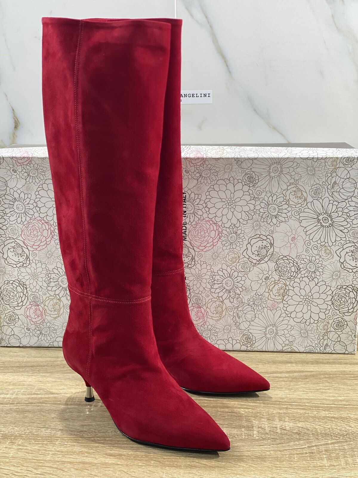 Giampaolo Viozzi stivale icon suede rosso luxury boot viozzi 40