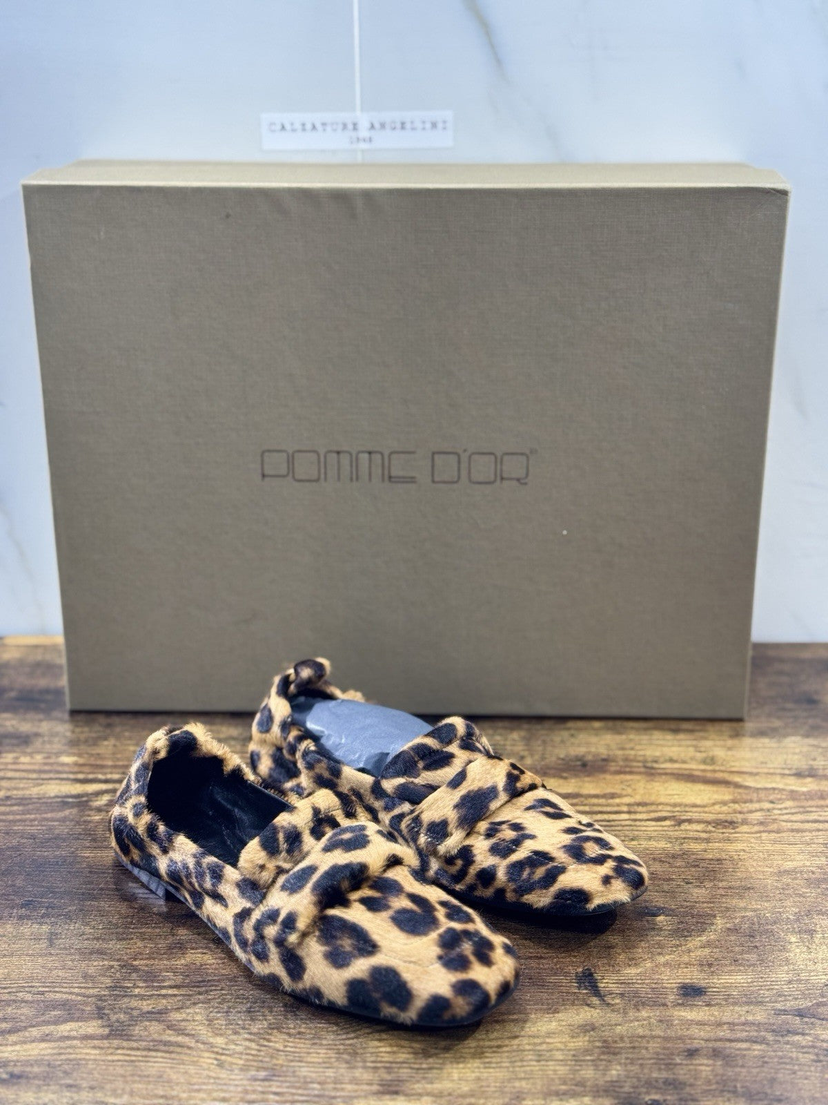 Pomme D’or Mocassino Vero Cavallino Leopard  Casual Luxury Loafer Donna 38