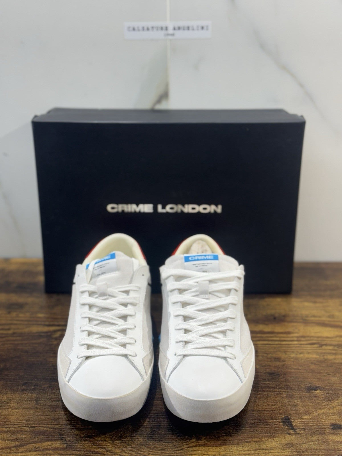 Crime London Sneaker Distressed Pelle  Bianca Causal Uomo 41