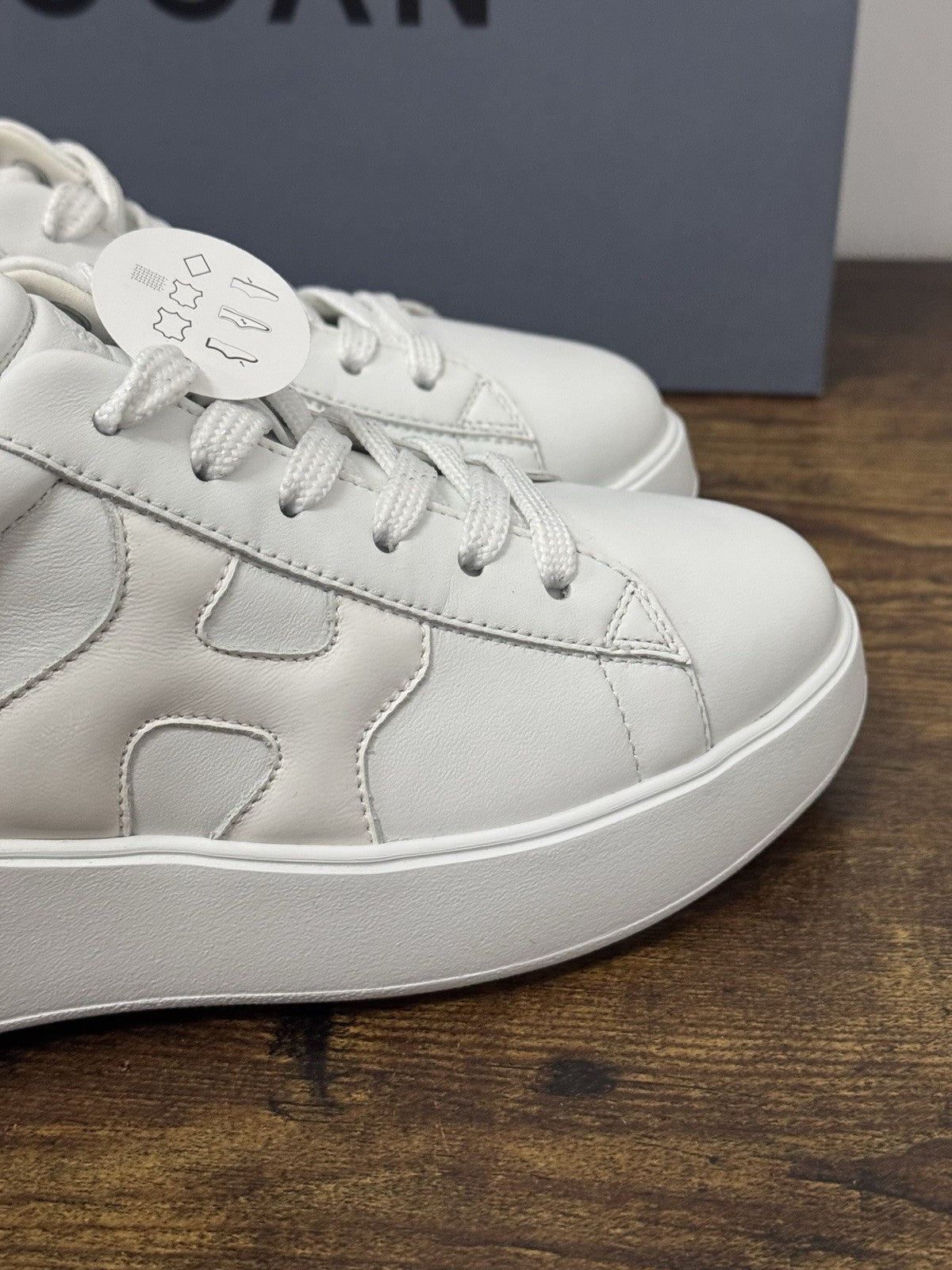 Hogan H564 Sneaker Pelle Bianca Argento  Casual Hogan Donna 35