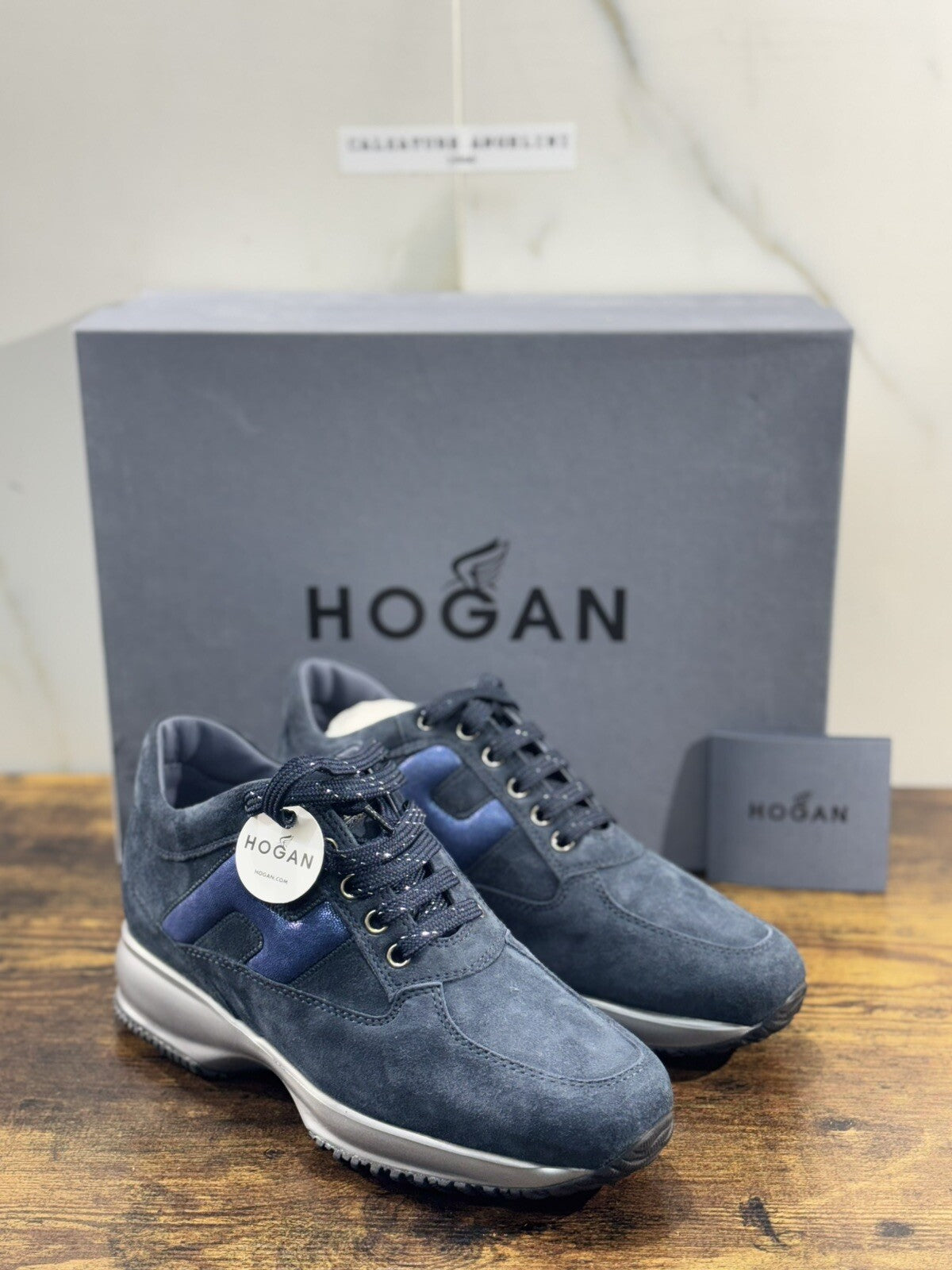 Hogan Interactive Donna Sneaker  H Spezzata Suede Blu Luxury Hogan 36