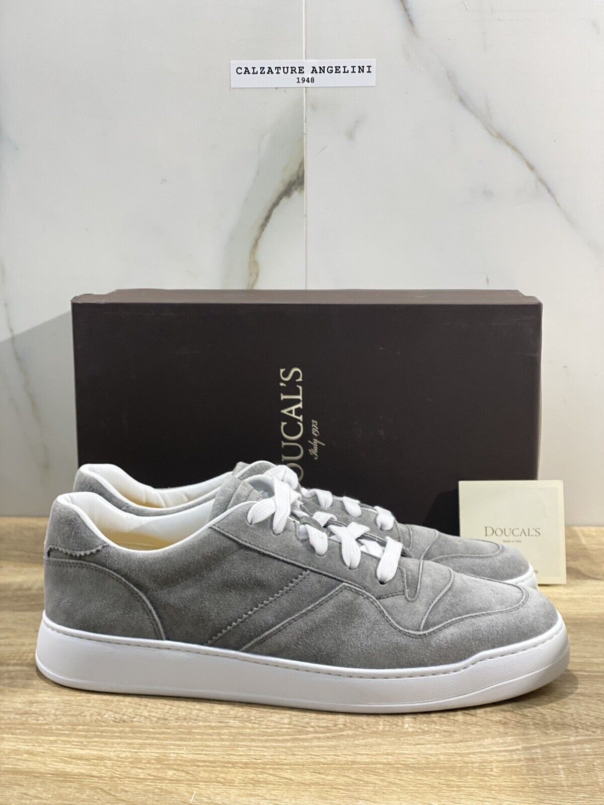 Doucal’s Sneaker Uomo Wash Suede Grey Luxury Men Shoes Doucal’s 45