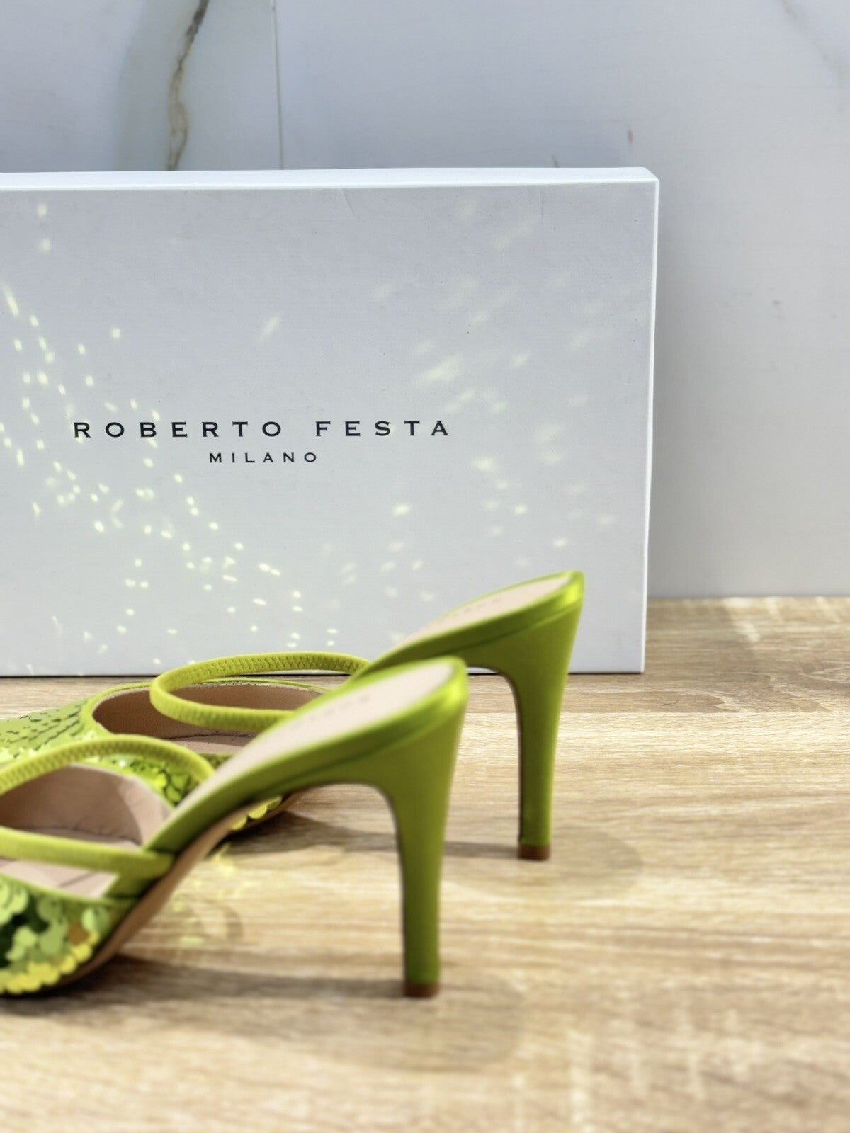 Roberto Festa Milano Scarpa Donna Podik  Raso Verde   Luxury Shoes 36
