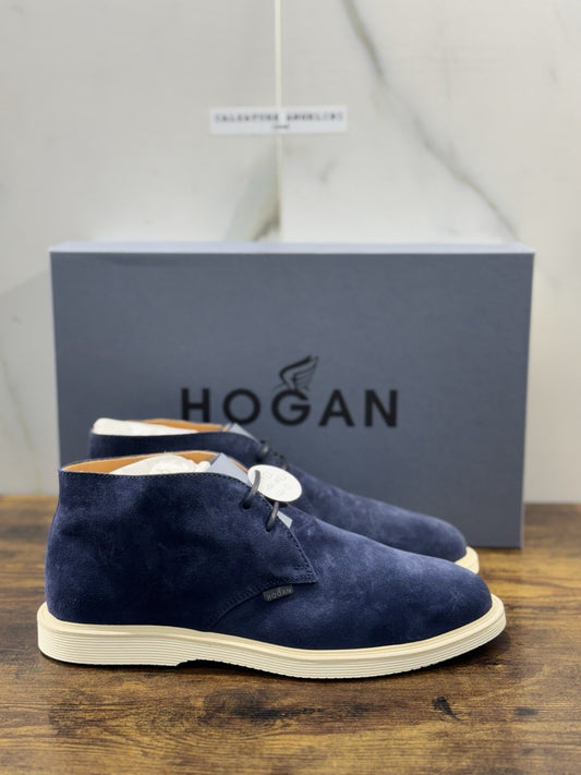 Hogan H633 Polacco Suede Blu Memory Foam Casual Hogan Uomo 42.5