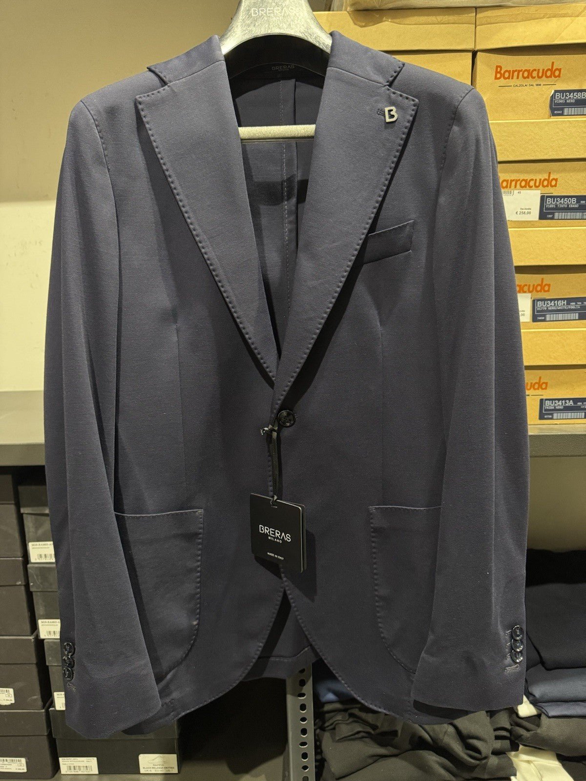 Abito Breras Milano Giacca 2 Bottoni Business  Blu Made In Italy Uomo 50